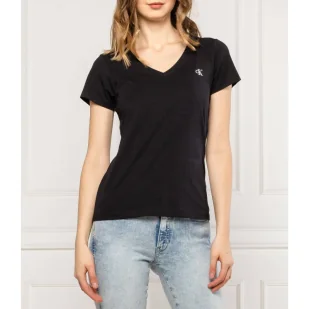 CALVIN KLEIN JEANS T-shirt EMBROIDERY | Regular Fit - Koszulki i topy damskie - miniaturka - grafika 1