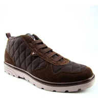 Półbuty męskie - YUMAS BOSTON 47043 Trzewiki męskie jesienne pikowane brąz - miniaturka - grafika 1