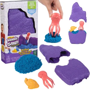 Piasek Kinetyczny Kinetic Sand Rafa Koralowa 227 g + foremki - Masy plastyczne - miniaturka - grafika 1