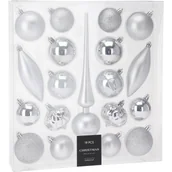 Bombki - Bombki świąteczne w różnych kształtach z koronką na choinkę, zestaw 19 sztuk - miniaturka - grafika 1