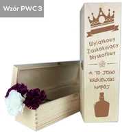 Gadżety dla niej i dla niego - Skrzynka na wino alkohol Jego królewski napój z imieniem - miniaturka - grafika 1