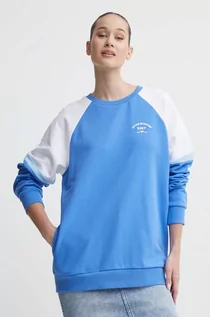 Bluzy damskie - Roxy bluza bawełniana Essential Energy damska kolor niebieski wzorzysta ERJFT04792 - grafika 1