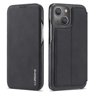 LC.IMEEKE kompatybilny ze skórzanym etui na telefon iPhone 15 Odporna na upadki osłona z gniazdem na kartę Czarny - Etui i futerały do telefonów - miniaturka - grafika 1