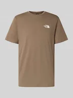 Koszulki męskie - T-shirt z prążkowanym okrągłym dekoltem - miniaturka - grafika 1