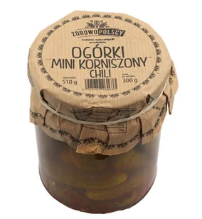 Zdrowopolscy Ogórki mini korniszony chili 510g - Pasztet i przetwory mięsne - miniaturka - grafika 1