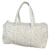 Akcesoria podróżnicze - Pikowana Torba Podróżna z Paskiem Kremowa w Kwiaty i Kokardki Coquette - miniaturka - grafika 1