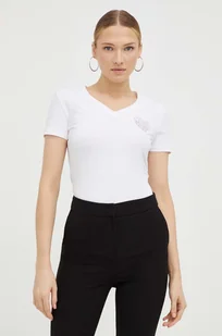 Guess t-shirt damski kolor biały - Koszulki sportowe damskie - miniaturka - grafika 1