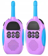 Zabawki interaktywne dla dzieci - Zestaw 2x Radiotelefon Krótkofalówka Walkie Talkie 3km 16 Kanałów Kiddoboo / Fioletowy - miniaturka - grafika 1