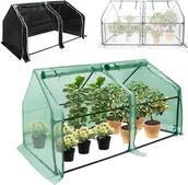 Szklarnie ogrodowe - YUENFONG Mini szklarnia do ogrzewania roślin szklarnia do pomidorów z drzwiami zwijanymi, szklarnia foliowa do pomidorów, 180 × 90 × 90 cm, zielona - miniaturka - grafika 1