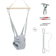 Fotele i pufy dla dzieci - Huśtawka dla niemowląt Skoczek jasnoszara Fotelik bujany - miniaturka - grafika 1