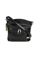 Torebki damskie - Czarna mała listonoszka ze skóry - miniaturka - grafika 1