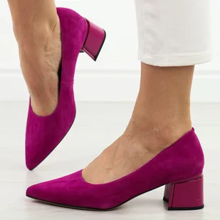 Fuksja czółenka damskie na obcasie Vinceza 66736 - Czółenka - miniaturka - grafika 1