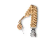 Akcesoria do smoczków - Zawieszka do smoczka szydełkowa dla niemowląt Beżowa MikaGift - miniaturka - grafika 1