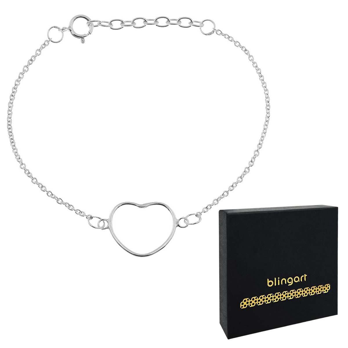 Srebrna bransoletka serce srebro 925 regulowana