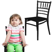 Krzesła obrotowe dla dzieci - Krzesło dla dzieci plastikowe krzesełko dziecięce z oparciem czarne - miniaturka - grafika 1