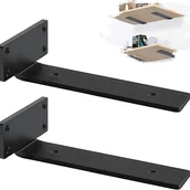 Zawiasy, okucia i inne akcesoria - Zestaw 2 uchwytów ściennych, uchwyty przemysłowe, wytrzymałe uchwyty, grubość 5 mm, wspornik półki ściennej (20 cm) - miniaturka - grafika 1