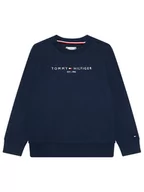 Bluzy dla chłopców - Tommy Hilfiger Bluza Essential Sweatshirt KS0KS00212 Granatowy Regular Fit - miniaturka - grafika 1