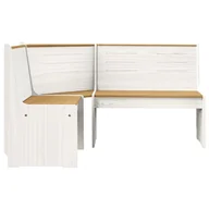 Ławki ogrodowe - vidaXL Ogrodowa ławka narożna 151 cm sosnowa miodowo-biała 327249 - miniaturka - grafika 1