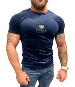 Koszulki męskie - Koszulka welurowa granatowa męska Furia - miniaturka - grafika 1