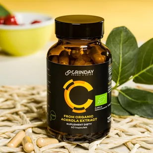 Grinday C From Organic Acerola extract, 60 kapsułek - Witaminy i minerały - miniaturka - grafika 2