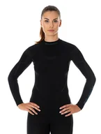 Koszulki sportowe damskie - Brubeck Koszulka termoaktywna damska THERMO LS13100 Czarna - miniaturka - grafika 1