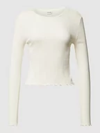 Bluzki damskie - Bluzka z długim rękawem z falistym dołem model ‘JUDY’ - miniaturka - grafika 1