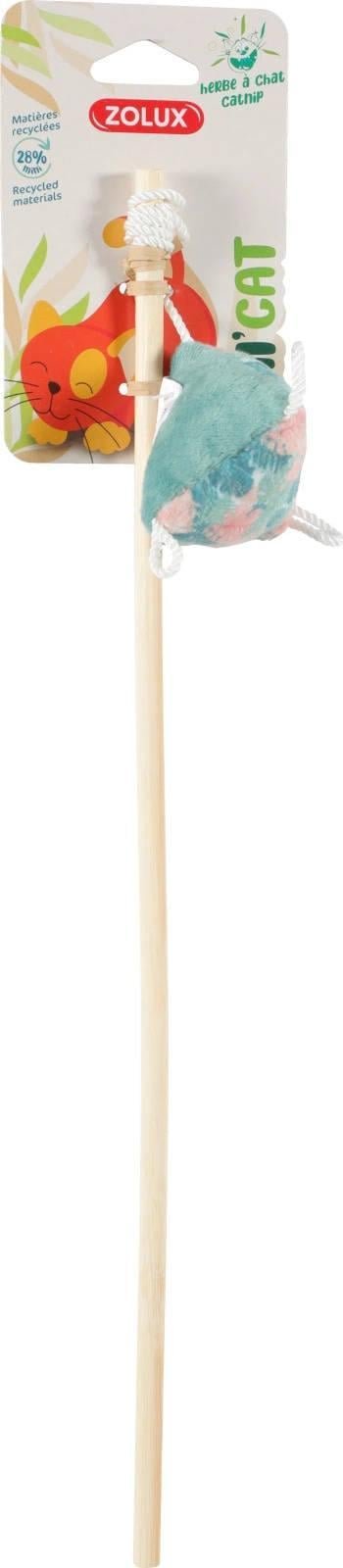 Zolux ZOLUX Zabawka dla kota ETHICAT wędka piramidka, liście