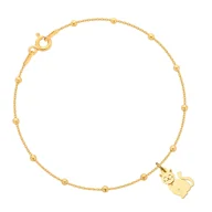 Bransoletki - Bransoletka pozłacana z kotkiem - miniaturka - grafika 1