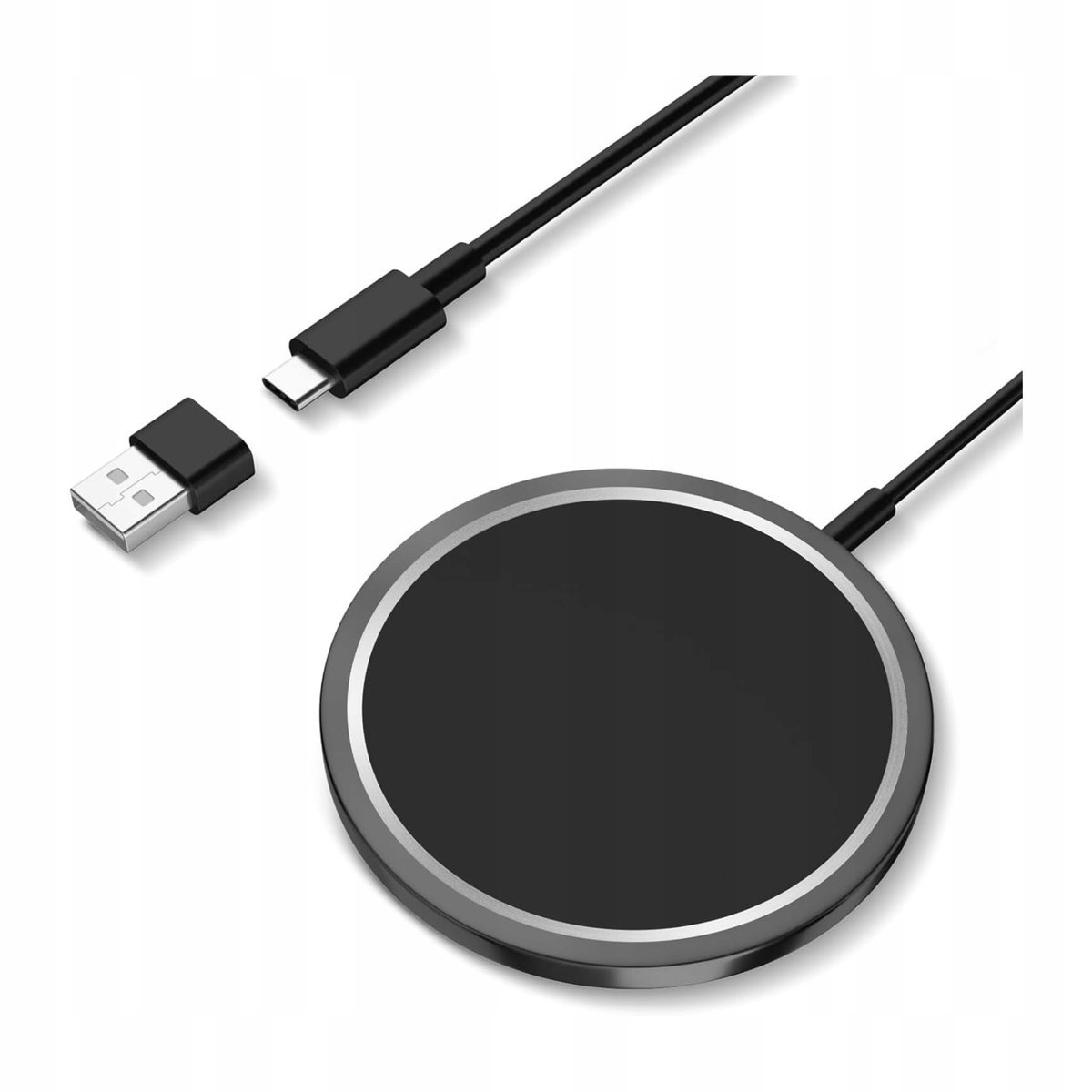 Ładowarka Indukcyjna MagSafe Magnetyczna Bezprzewodowa 15W Czarny