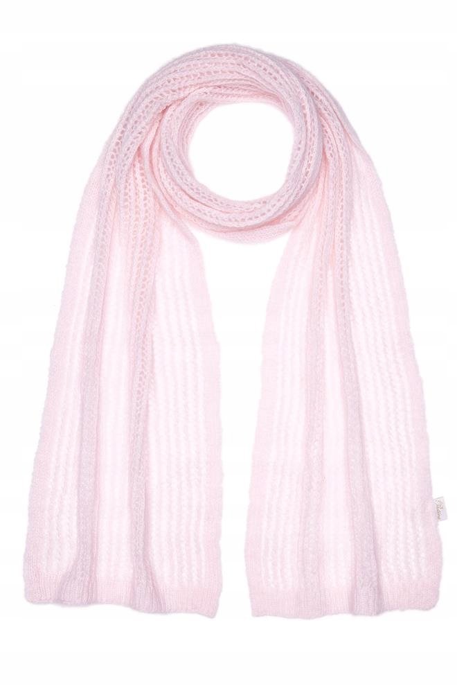 Szal damski z angory Lirio Pudrowy róż
