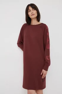 Sukienki - G-Star sukienka bawełniana kolor bordowy mini prosta - grafika 1