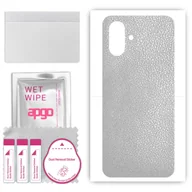 Folie ochronne do telefonów - Folia naklejka skórka strukturalna na TYŁ do Apple iPhone 16 Plus - Skóra Srebrna - apgo SKINS - miniaturka - grafika 1