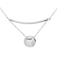 Naszyjniki - Naszyjnik srebrny naszyjnik damski z medalikiem i blaszką - Manoki - miniaturka - grafika 1