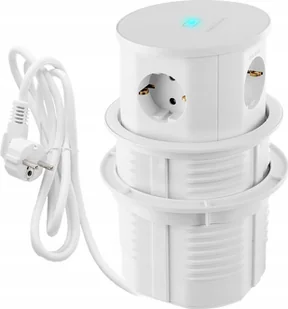 Spacetronik Gniazdo blatowe okrągłe Spacetronik SPS-R3D6W V2 - Gniazdka elektryczne - miniaturka - grafika 1