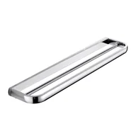 Wieszaki łazienkowe - Wieszak na ręczniki ścienny mosiężny, podwójny, do łazienek i kuchni, 57 cm (chrom) - miniaturka - grafika 1