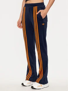 adidas Spodnie dresowe Velour JN8290 Granatowy Regular Fit - Spodnie sportowe damskie - miniaturka - grafika 1