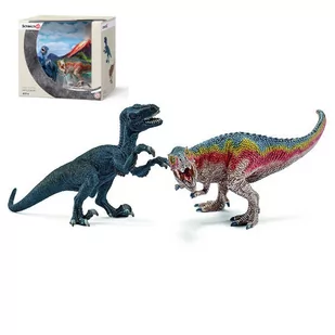 Schleich Dinozaury sceneria: Welociraptor młody i Tyranozaur Rex młody 42216 - Figurki dla dzieci - miniaturka - grafika 1