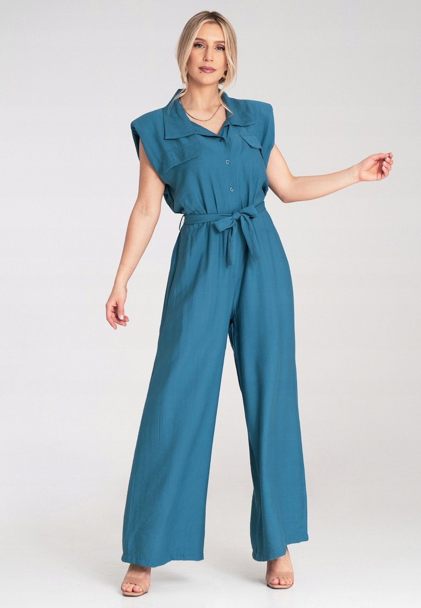 Kombinezon damski elegancki Kombinezon wiązany Niebieski M1176 r. UNI