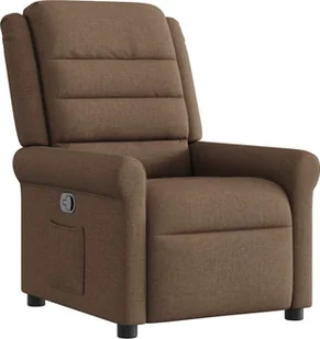 Fotel rozkładany, brązowy, obity tkaniną - Fotele - miniaturka - grafika 1