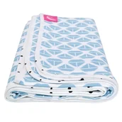 Koce i narzuty dla dzieci - Motherhood Kocyk muślinowy, dwuwarstwowy, Niebieskie Statki, 95x110 cm - miniaturka - grafika 1
