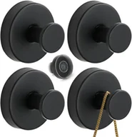 Wieszaki łazienkowe - Czarny haczyk z przyssawką 6*6*4,5 cm 4 szt. ze stali nierdzewnej, odpowiedni do szkła, nie wymaga wiercenia, wieszak na ręczniki - miniaturka - grafika 1