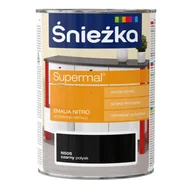 Farby olejne i specjalne - Śnieżka Supermal Emalia Nitro czarny N505 0,8 l - miniaturka - grafika 1