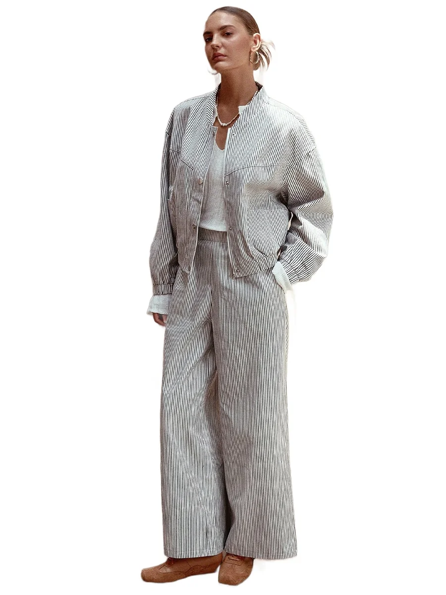 SHEIN KURTKA DAMSKA W PASKI CASUAL NA ZAMEK I SPODNIE XL 11MA
