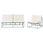 Meble ogrodowe - Beliani zestaw ogrodowy dla 3 osób PICO Metal Zielony - miniaturka - grafika 1