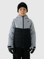 Kurtki i płaszcze dla chłopców - 4F Kurtka narciarska membrana 5000 chłopięca - szara 128 (7-8 lat) - miniaturka - grafika 1