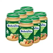 Desery dla dzieci - BoboVita Deserek Jabłka i banany z kleikiem owsianym po 6 miesiącu Zestaw 6 x 190 g - miniaturka - grafika 1