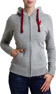 BRUBAKER damska bluza z kapturem w kolorze szaro-bordowym rozmiar S - Bluzy damskie - miniaturka - grafika 1