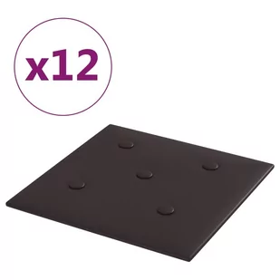 vidaXL Panele ścienne, 12 szt., czarne, 30x30 cm, sztuczna skóra 343974 - Panele ścienne i boazeria - miniaturka - grafika 3