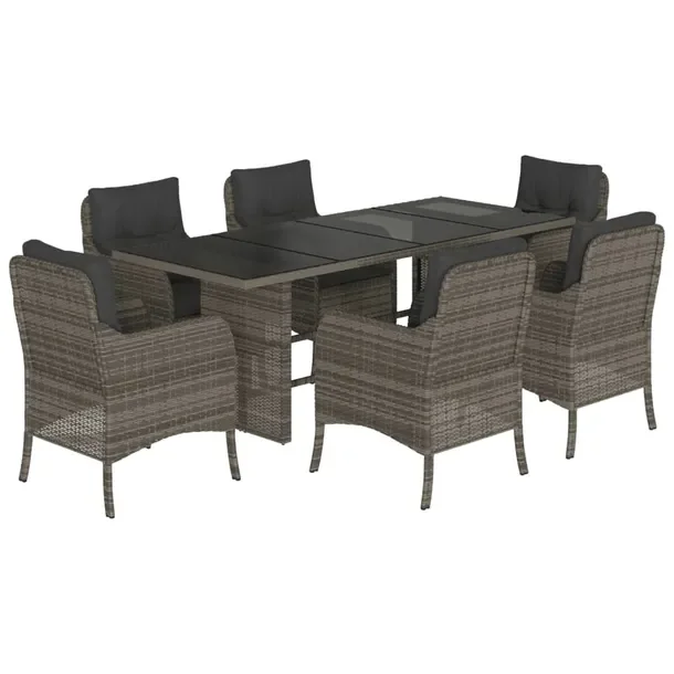 Zestaw Mebli Ogrodowych Rattan PE 190x80 cm Szary