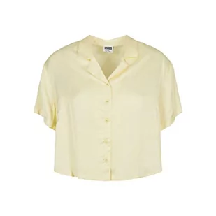 Urban Classics Damska koszula damska Viscose Satin Resort Shirt, krótki rękaw, damska koszula dostępna w 3 kolorach, rozmiary XS - 5XL, Softyellow, 4XL - Koszule damskie - miniaturka - grafika 1